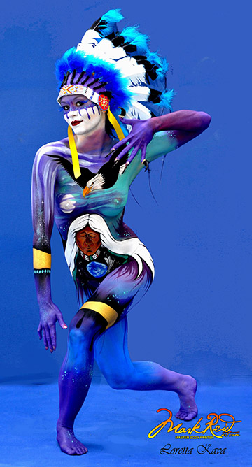 Blue themed full body painting